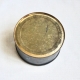 Antique Vintage Round Floral Bue Teal Tin Container