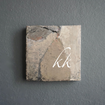 Original Tiny Acrylic Painting Waxed Canvas Simple Modern Pear Fruit Painting