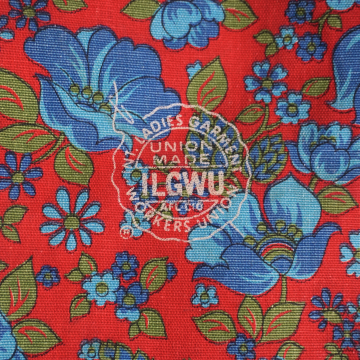 Vintage ILGWU Union Made Floral Canvas Tote Purse Bag