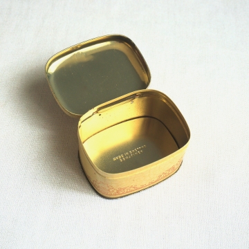 Vintage Small Floral Tin Hinged Lid Container