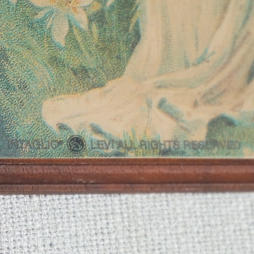 Vintage Angel Lilies Wood Plaque Small Floral Spiritual Wall Art