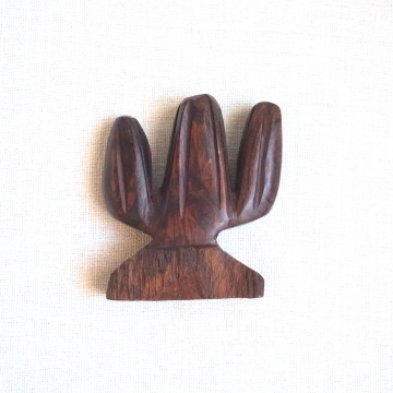 Vintage Hand Carved Ironwood Cactus Sculpture Mid Century Decor