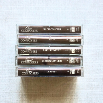 Classical Music Great Composers Set Collection 5 Vintage Time Life Cassette Tapes