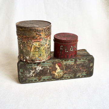 Vintage Tins Collection 1940s-50s Tin Container Lot