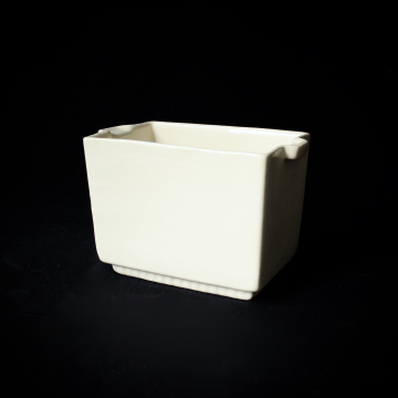 Vintage Haeger Deep Rectangle White Ceramic Planter Two Handle 3711 