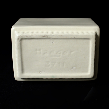 Vintage Haeger Deep Rectangle White Ceramic Planter Two Handle 3711 