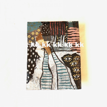 Small Acrylic Abstract Painting on Cardboard Colorful Original Art