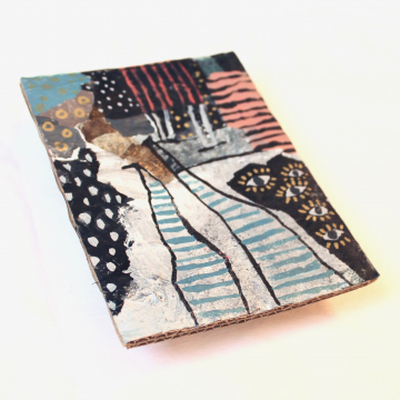 Small Acrylic Abstract Painting on Cardboard Colorful Original Art