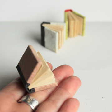 Miniature Handmade Hard Cover Book Hand Bound Tiny Book