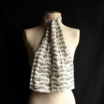 Handmade Hand Printed Cotton Scarf OOAK Unique Art Print Accessory