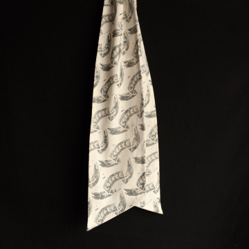 Handmade Hand Printed Cotton Scarf "Coffee" Art Print Accessory