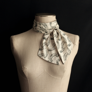 Handmade Hand Printed Cotton Scarf "Coffee" Art Print Accessory