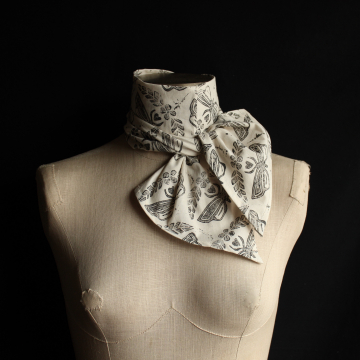 Handmade Moth Art Print Scarf Hand Printed 100% Cotton Accessory