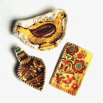 Handmade Vintage Fabric Patches Upcycled Sew On Patch Set