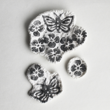 Handmade Fabric Patches Art Print Slow Stitch Sew On Patch Set