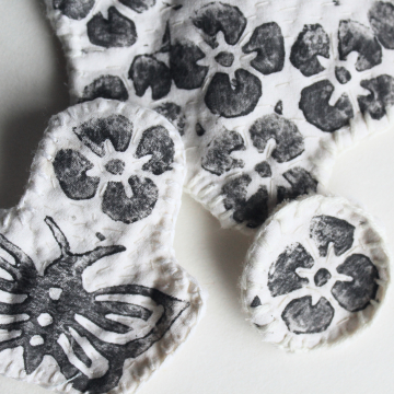 Handmade Fabric Patches Art Print Slow Stitch Sew On Patch Set