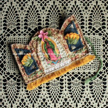 Handmade Catholic Travel Shrine Hand Sewn Slow Stitch Mini Altar