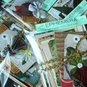 Vintage Ephemera Collage Mix Upcycled Recycled Selvaged Paper