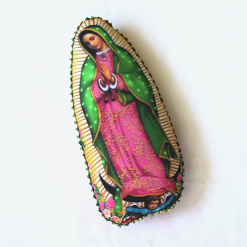 Handmade Our Lady of Guadalupe Prayer Pocket Pillow