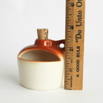 Vintage Miniature Whiskey Jug Toothpick Holder Kitch Retro Mini Pottery