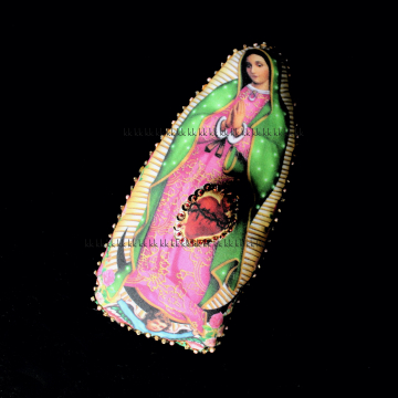 Handmade Our Lady of Guadalupe Sacred Heart Prayer Pillow & Pin Set