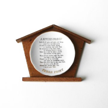 Vintage Cedar Point Souvenir Kitchen Prayer Miniature Plate Wall Plaque