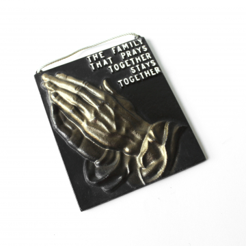 Religious Praying Hands Wall Plaque Cast Metal Prays Together Stays Together