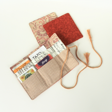 Handmade Tea Wallet Travel Bag Teabag Storage Folding Pouch & Coasters