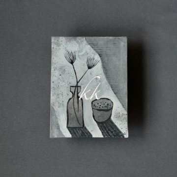 Original Small Acrylic Painting Waxed Canvas Abstract Botanical Painting